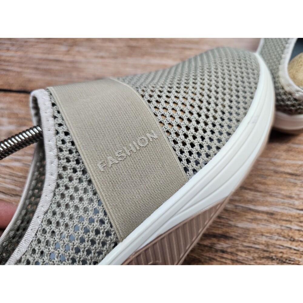 NWOB Fashion Womens 9.5-10.5 Mesh Shoes Sneaker Foam Mules Lightweight Brown - Picture 8 of 11